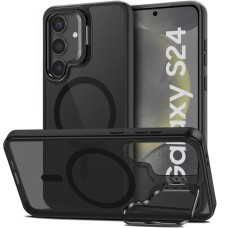 TheGiftKart Hybrid Matte Frosted Back Cover Case for Samsung Galaxy S24 5G Compatible with MagSafe | Built-in Stand | Shockproof Hard Back Case Cover for Samsung S24 5G (PC & TPU, Translucent Black) TheGiftKart Hybrid Matte Frosted Back Cover Case for Samsung Galaxy S24 5G Compatible with MagSafe | Built-in Stand | Shockproof Hard Back Case Cover for Samsung S24 5G (PC & TPU, Translucent Black)