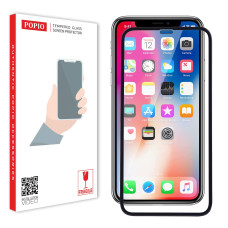 POPIO Military-Grade Gorilla Tempered Glass Compatible For iPhone X/XS / 11 Pro (Black) Edge To Edge Coverage With Easy Installation Kit
