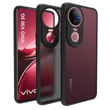 RIGGEAR Shockproof Sleek Hybrid Armor Back Cover Case for Vivo V50 5G (Smoke Black Matte PC + Black TPU Bumper) RIGGEAR Shockproof Sleek Hybrid Armor Back Cover Case for Vivo V50 5G (Smoke Black Matte PC + Black TPU Bumper)