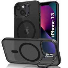 TheGiftKart Hybrid Back Cover Case for iPhone 13 Compatible with MagSafe | Built-in Stand | Shockproof Hard Case Cover for iPhone 13 (PC & TPU, Frosted Matte Back, Black Sides) TheGiftKart Hybrid Back Cover Case for iPhone 13 Compatible with MagSafe | Built-in Stand | Shockproof Hard Case Cover for iPhone 13 (PC & TPU, Frosted Matte Back, Black Sides)