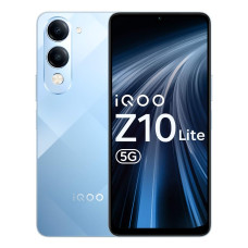 iQOO Z10 Lite 5G (Titanium Blue, 4GB RAM, 128GB Storage) | 6000 mAh Battery | Dimensity 6300 5G Processor with 433K+* AnTuTu Score | IP64 Rated & Military Grade Shock-Resistance*