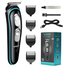 VGR V-055 Professional Hair Trimmer for Men | Cordless/Corded Beard & Hair Clipper | Adjustable T-Blade | 4 Guide Combs | 120 Min Runtime | USB Charging (Black)