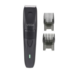 Vega Trimmer Men Beard with 90 Mins Runtime, Stainless Steel Blades & 40 Length Settings, 2 Comb Attachment, Cord and Cordless Use, Trimmers for Man, Black, (Power Lite, VHTH-38)